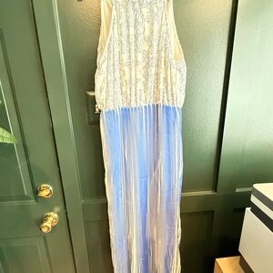 AKA New York Blue and White Patterned Dress